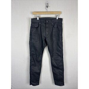 G-Star RAW Revend Skinny Jeans Black Stretch Denim Mens 31x30 Waxed Coated